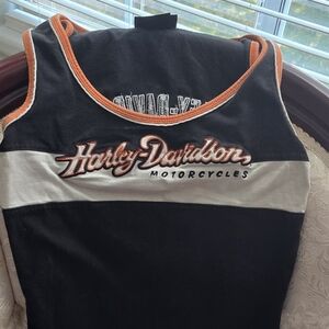 Harley-Davidson Black and Orange Logo Tank